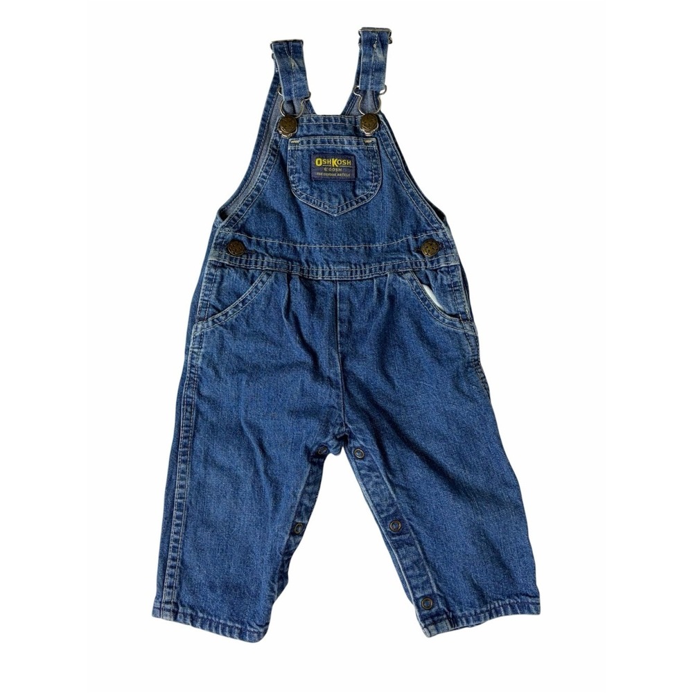 Vintage 90s OshKosh B'Gosh Denim Overalls 12M‎ Made USA Baby